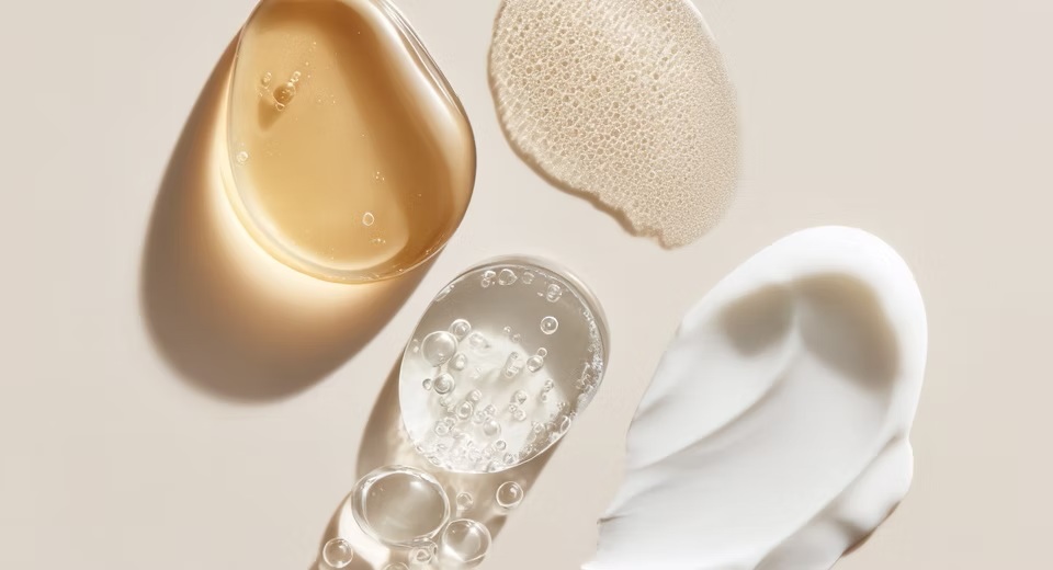 Skincare product textures and serums